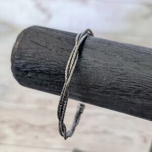 Vintage Bracelet - Dark Silver Tone/Gray Twisted Design